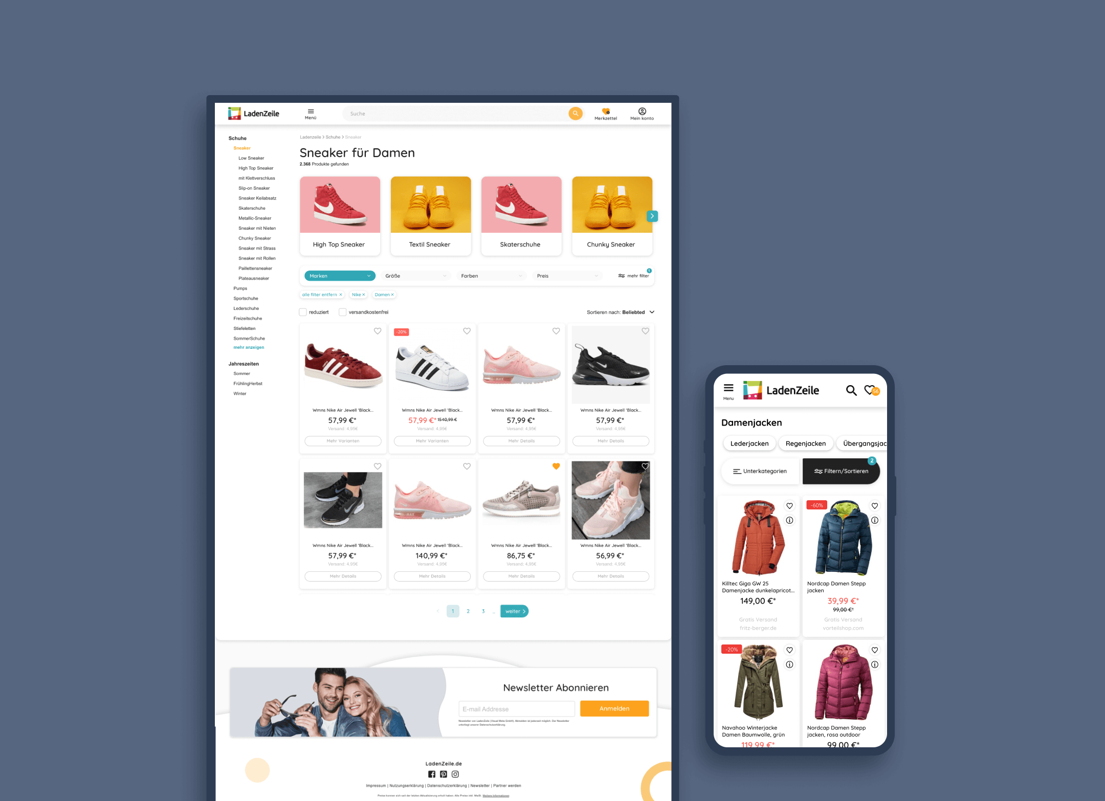 Ladenzeile's search results page redesign