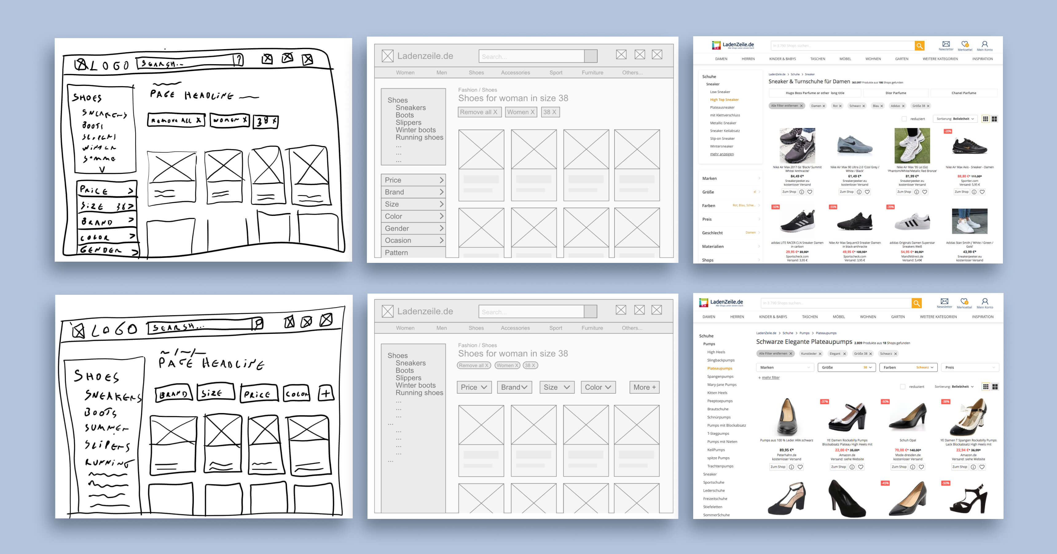 First concept for the desktop filters