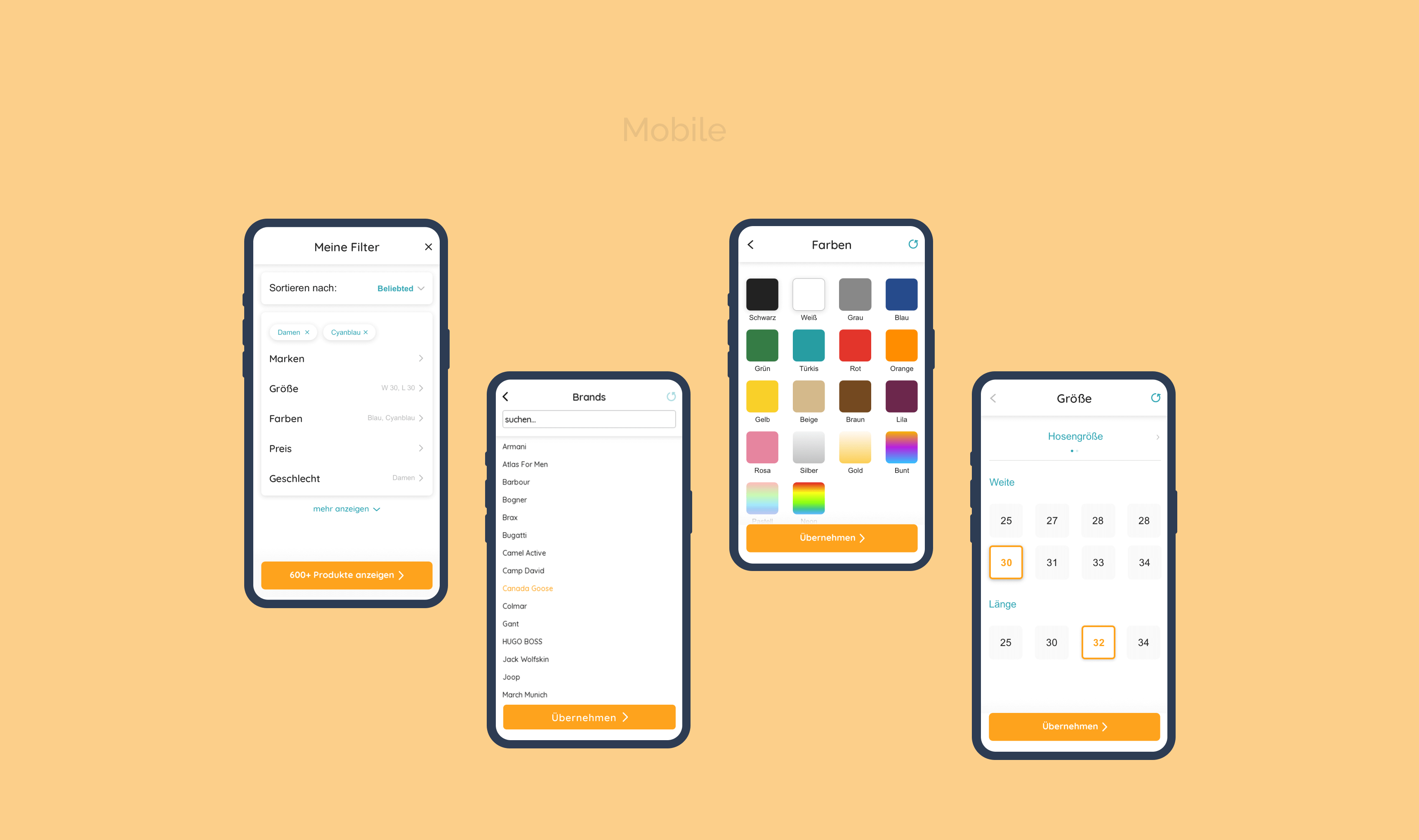Different mobile filter types.